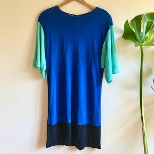 Vintage Jean Muir Jersey Shift Color Block Dress